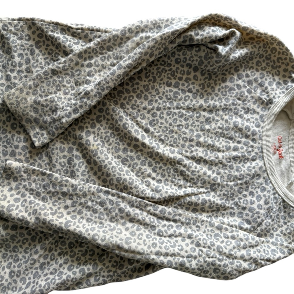 Cat & Jack Gray Leopard Print Sweater